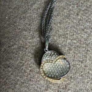 Park Lane Silver and Gold Heart Necklace